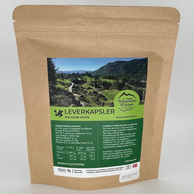 Hovedbilde Leverkapsler av storfe, 90 kapsler