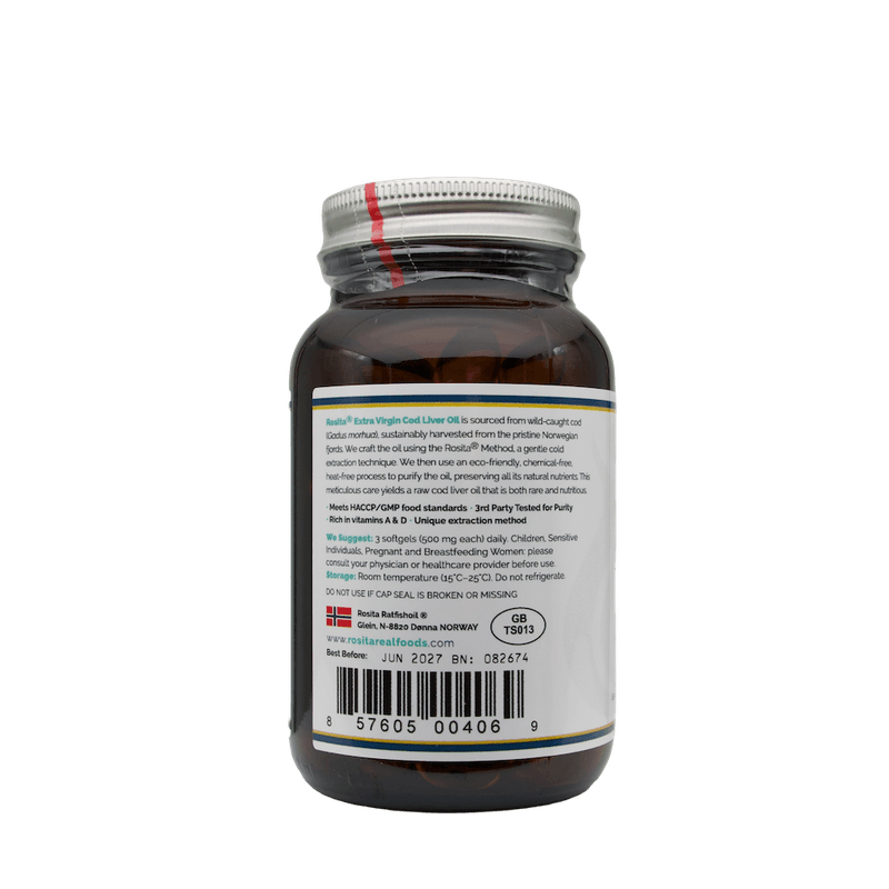 Rosita Extra Virgin Cod Liver Oil (EVCLO) softgels