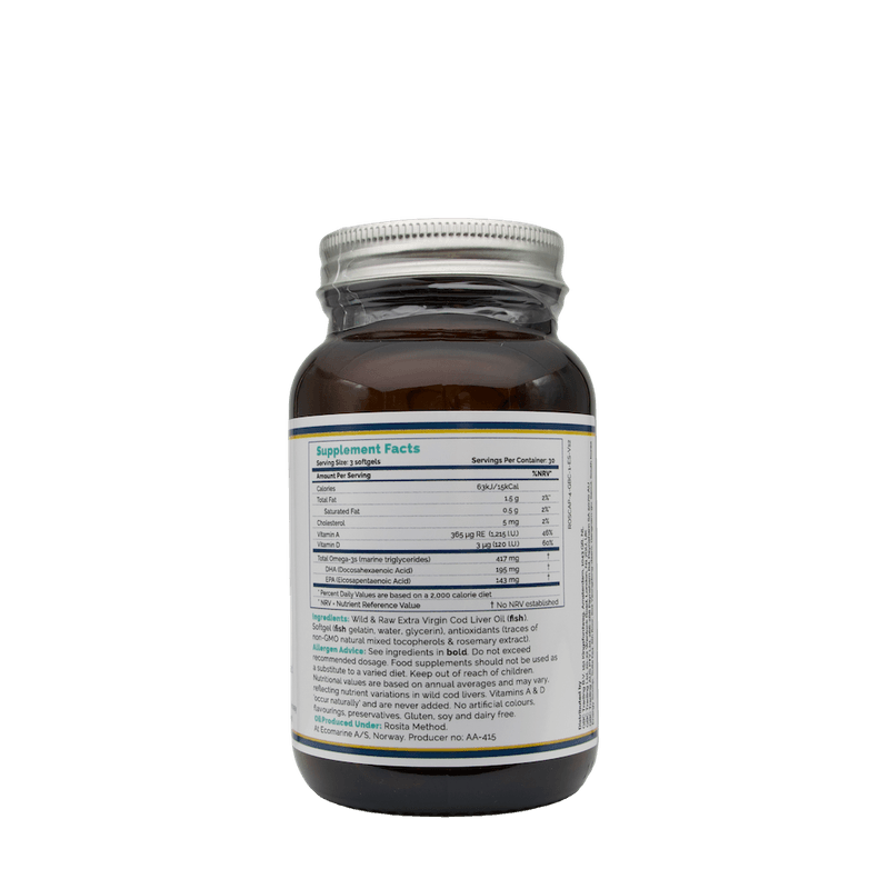 Rosita Extra Virgin Cod Liver Oil (EVCLO) softgels